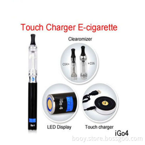 iGo4 circular charger and LCD display electronic cigarette with 1 piece adapter